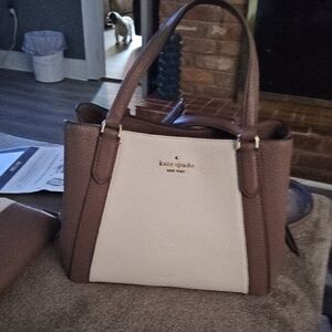Kate Spade Brown and Cream Luxury Tote